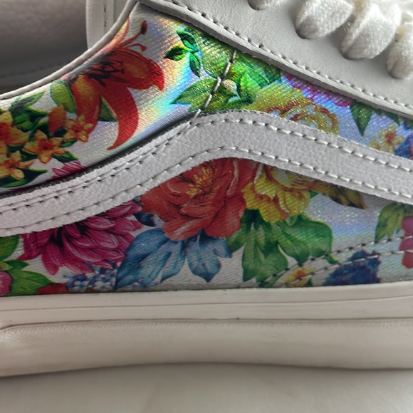 VANS•OLD SKOOL FLORAL METALLIC•WOMENS 8 - Picture 4 of 8
